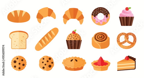 Bakery items illustration