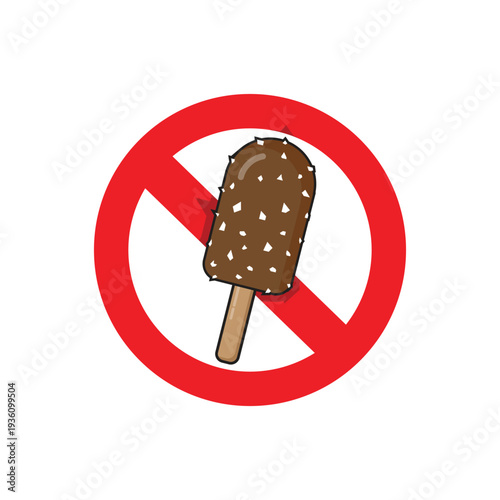 vector design prohibiting the consumption of ice cream sticks