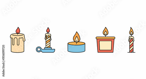 Candle Icons Set