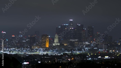 Wallpaper Mural Time lapse of downtown Los Angeles at night Torontodigital.ca