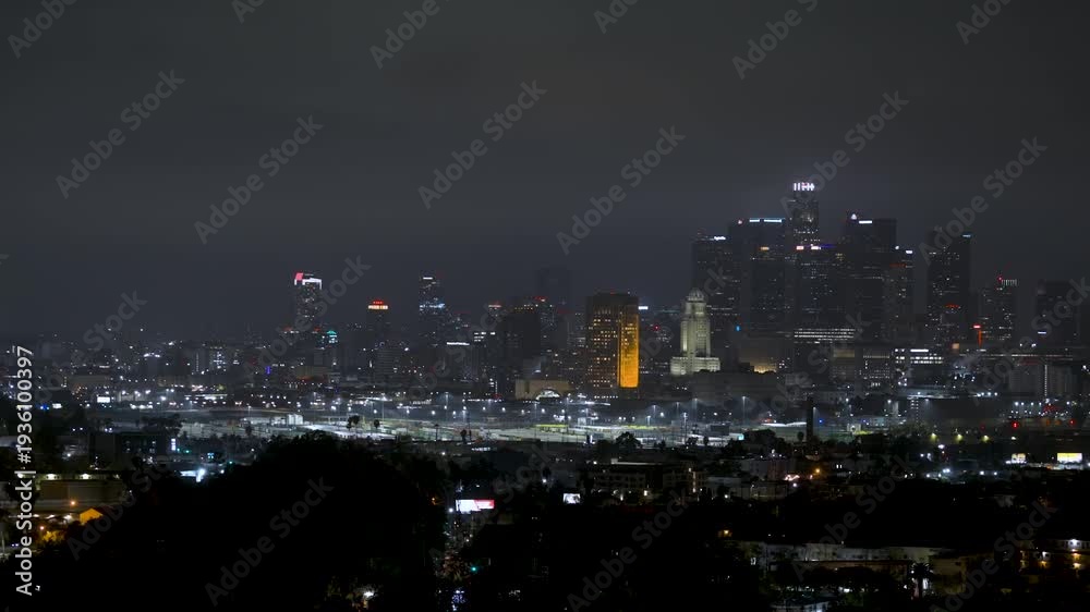 custom made wallpaper toronto digitalPan shot of downtown Los Angeles at night