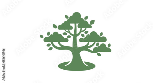 Green tree illustration on white background