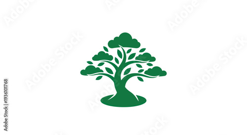 Green tree illustration on white background