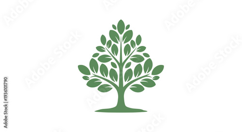 Green tree illustration on white background