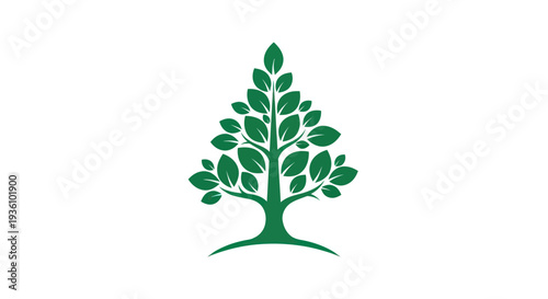 Green tree illustration on white background