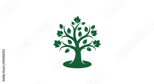 Green tree illustration on white background