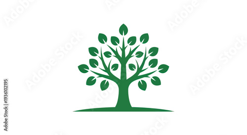 Green tree illustration on white background