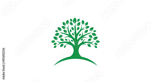 Green tree illustration on white background