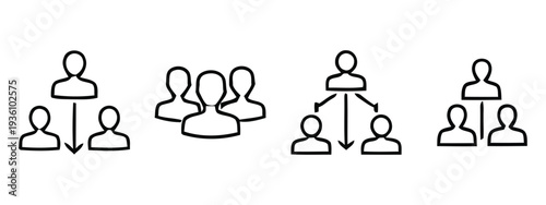 Organizational structure diagram with hierarchical team members