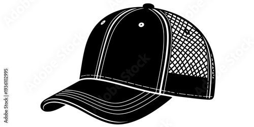 Black and White Woodcut Illustration of a Classic Deerstalker Ha
