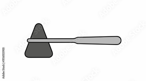 Medical Reflex Hammer Tool For Neurological Examination With Handle And Triangular Head Isolated On White Background