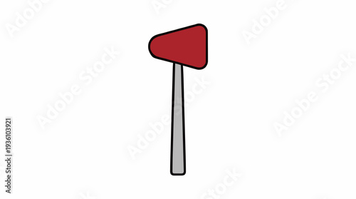 Simple Red And Gray Reflex Hammer Medical Instrument Isolated On White Background Healthcare Diagnostic Tool Close Up Studio Shot