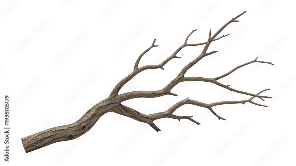 Fototapeta premium Bare tree branch illustration isolated on transparent background