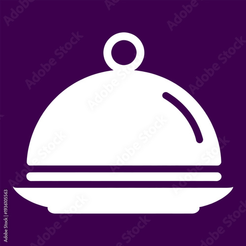 White Serving Dish with Lid on Purple Background