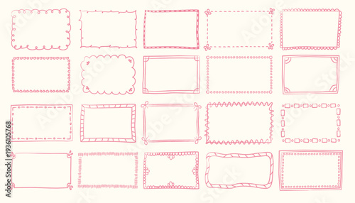 Doodle Frames Set Hand Drawn