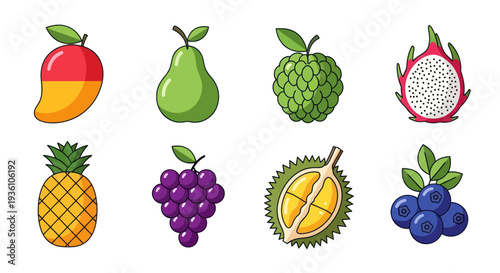 Colorful assortment of fresh fruits