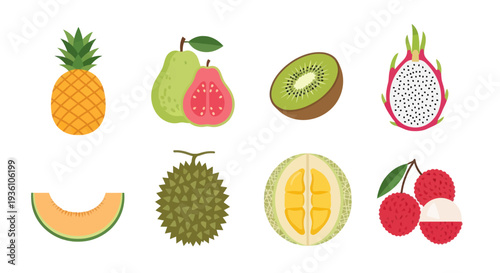 Colorful assortment of fresh fruits