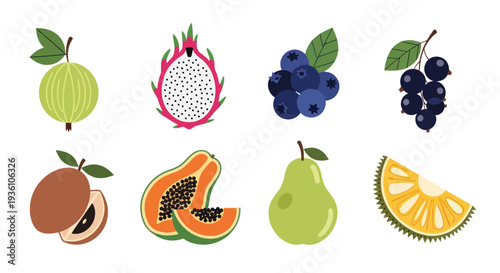 Colorful assortment of fresh fruits isolated