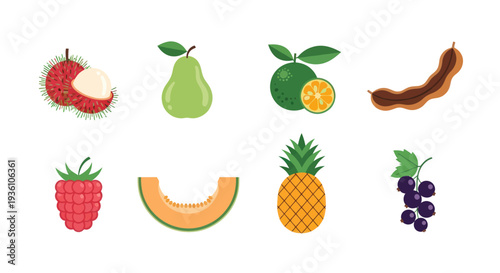 Colorful assortment of fresh fruits