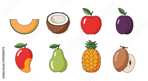 Colorful assortment of fresh tropical fruits