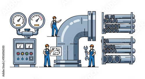 Industrial Plumbing System Construction  Maintenance.
