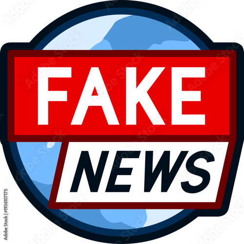 fake news cartoon sticker illustration