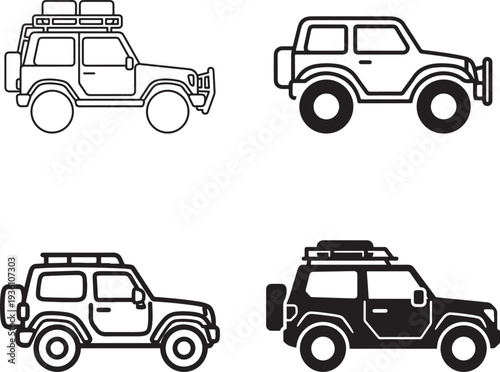 4 Style Variations for Vehicle symbols