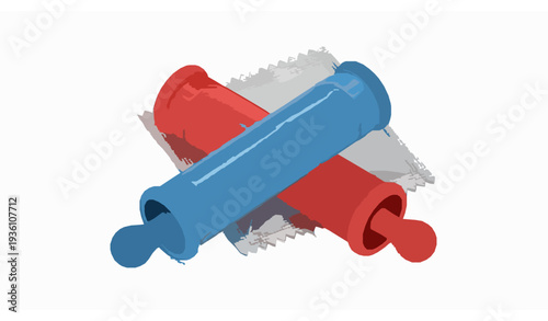 Two colorful condom icons flat design healthcare concept vector isolated on white