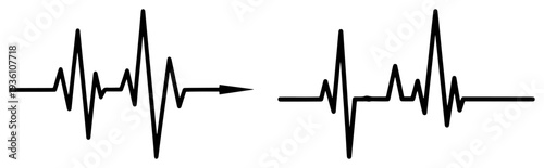 Heartbeat pulse line rhythm isolated as a minimal graphic element