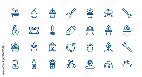 Gardening icons set for design and concept