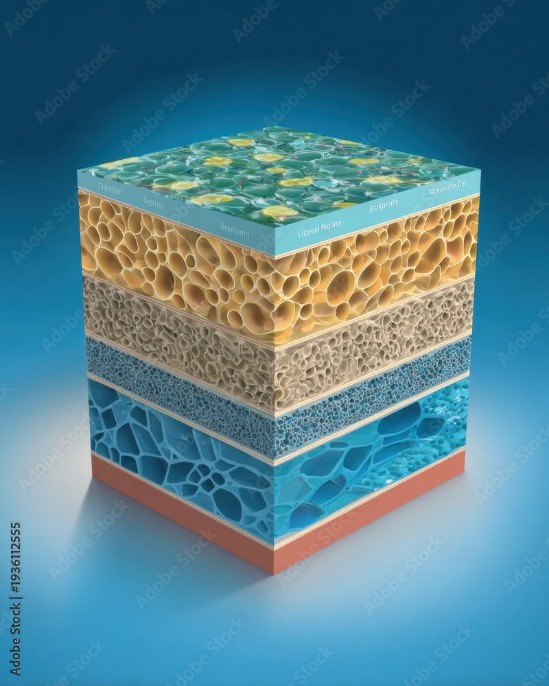 Obraz premium Cross-section of Tumor Tissue Layers With Clear Labeling for Educational Purposes