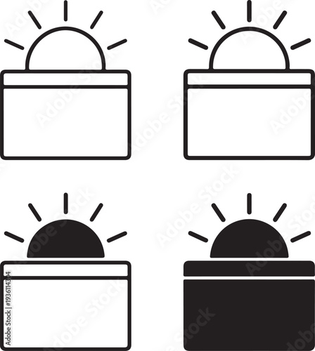 Isolated June Solstice Event Banner Icon, June Solstice event, June Solstice celebration, summer astronomy vector solid black line on white background