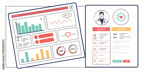 Dashboard and profile analytics interface for performance tracking and user insights