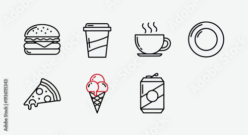 Food and beverage icon set