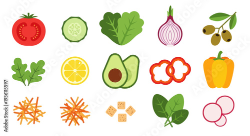 Fresh vegetables isolated on white background