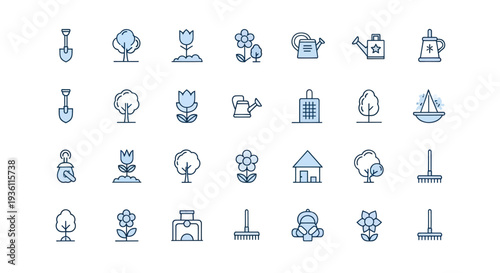 Garden tools and elements vector illustration