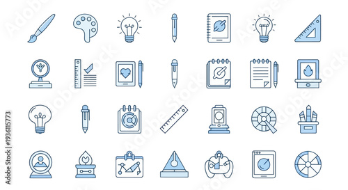 Graphic design icons collection illustration