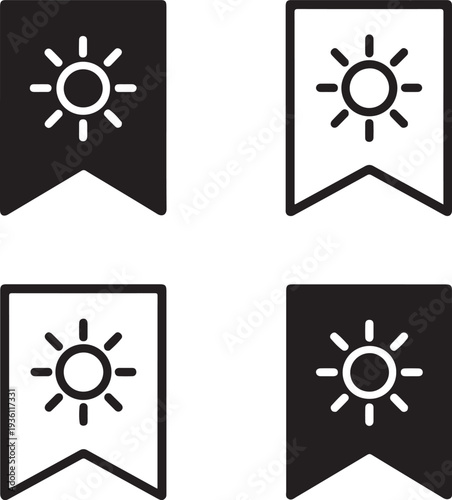 Isolated Solar Peak Festival Banner Icon, Solar Peak Festival celebration, Solar Peak Festival event, summer solstice vector solid black line on white background