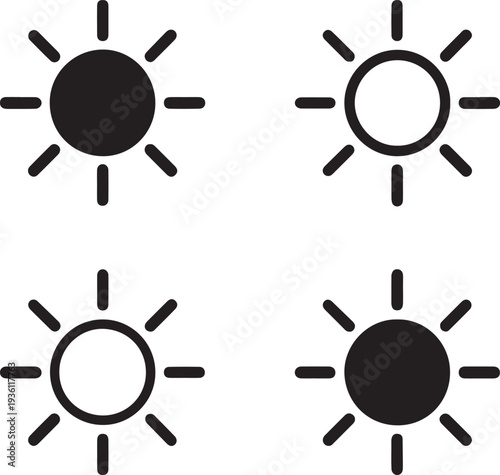 Isolated Solstice Light Energy Symbol Icon, Solstice Light Energy concept, Solstice Light Energy celebration, solar power vector solid black line on white background