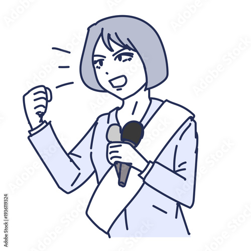 選挙演説する女性