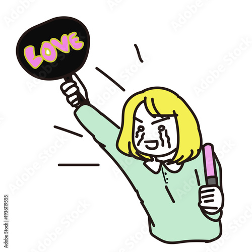 推し活する女性