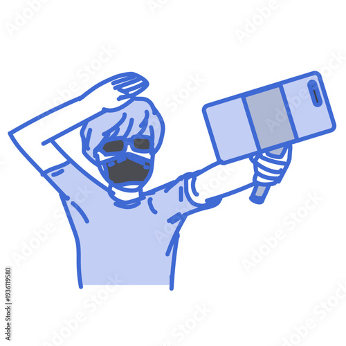 マスクをしている動画配信者