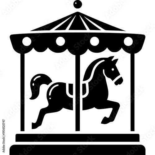Carousel Horse Icon Vector