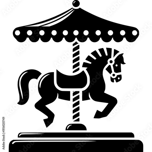 Carousel Horse Icon Vector