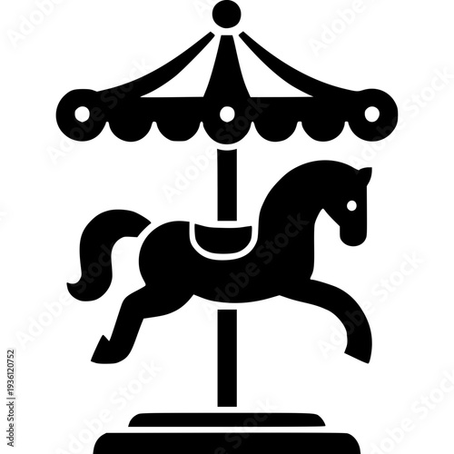 Carousel Horse Icon Vector