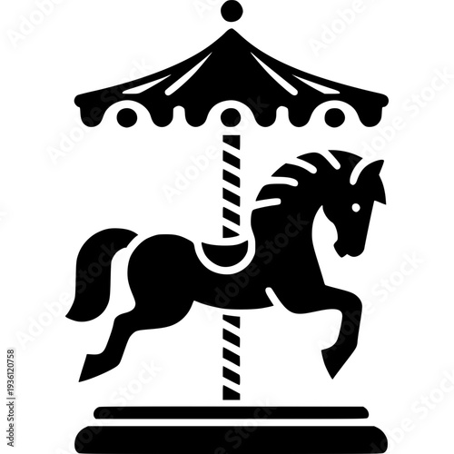Carousel Horse Icon Vector