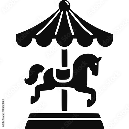 Carousel Horse Icon Vector