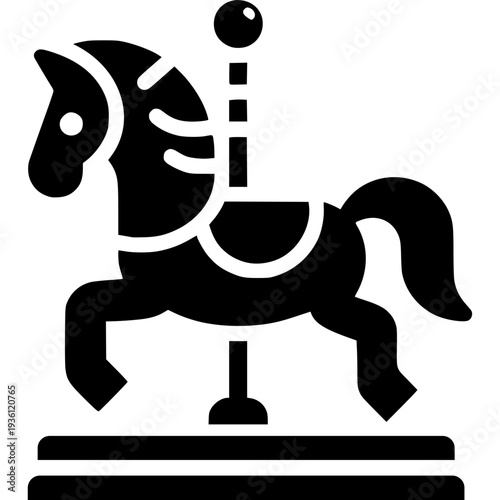 Carousel Horse Icon Vector