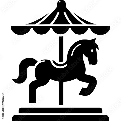 Carousel Horse Icon Vector