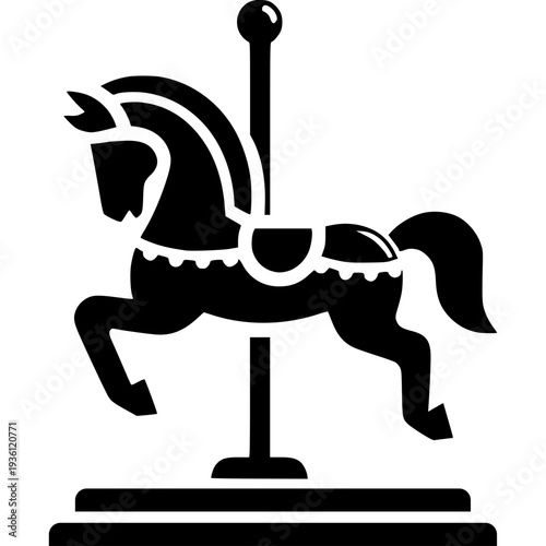 Carousel Horse Icon Vector